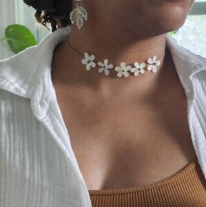 Leather Flower Choker